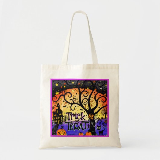 Trick-or-Treat Halloween Cute Fun Tote Bag (Voorkant)
