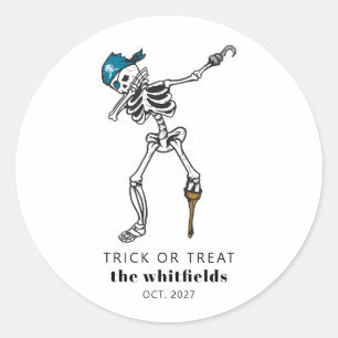 Trick or Treat Halloween Dabbing Piraat Ronde Sticker