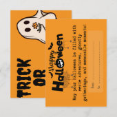 Trick or treat Halloween dag Bedankkaart (Voorkant / Achterkant)