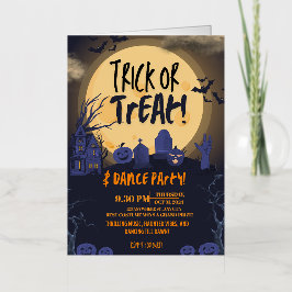 Trick or Treat Halloween Dance Party Invitation🎃 Folie Feestdagenkaart