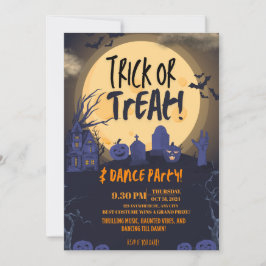 Trick or Treat Halloween Dance Party Invitation🎃 Kaart