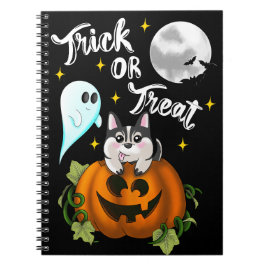 Trick or treat Halloween Dog wit Notitieboek