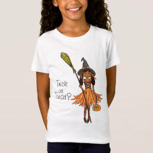 Trick or treat? Halloween donker meisje t-shirt