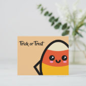 Trick or treat - Halloween - Egg Candy Corn Uitnodiging Briefkaart (Staand voorkant)