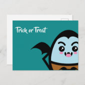 Trick or treat - Halloween - Egg Dracula Uitnodiging Briefkaart (Voorkant / Achterkant)