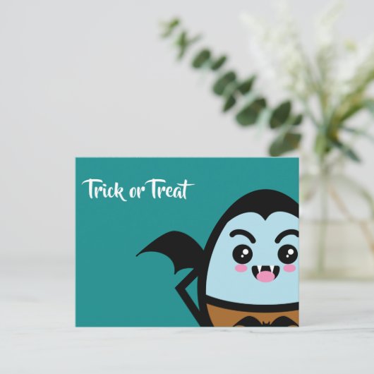 Trick or treat - Halloween - Egg Dracula Uitnodiging Briefkaart (Staand voorkant)