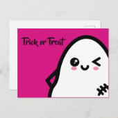 Trick or treat - Halloween - Egg Ghost Uitnodiging Briefkaart (Voorkant / Achterkant)