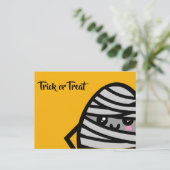 Trick or treat - Halloween - Egg Mummy Uitnodiging Briefkaart (Staand voorkant)