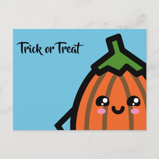 Trick or treat - Halloween - Egg Pumpkin Uitnodiging Briefkaart (Voorkant)