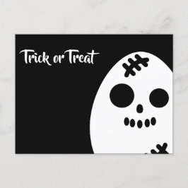 Trick or treat - Halloween - Eierschedel Uitnodiging Briefkaart