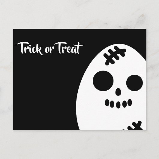 Trick or treat - Halloween - Eierschedel Uitnodiging Briefkaart (Voorkant)