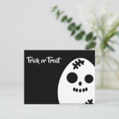 Trick or treat - Halloween - Eierschedel Uitnodiging Briefkaart (Staand voorkant)