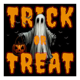 trick or treat halloween eng spooky geest pompoen perfect poster