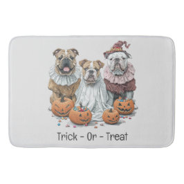 Trick or treat Halloween Engelse Bulldogs Pompoen Badmat