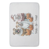 Trick or treat Halloween Engelse Bulldogs Pompoen Badmat (Voorkant Verticaal)