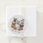 Trick or treat Halloween Engelse Bulldogs Pompoen Bedankjes Labels (In situ)