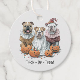 Trick or treat Halloween Engelse Bulldogs Pompoen Bedankjes Labels