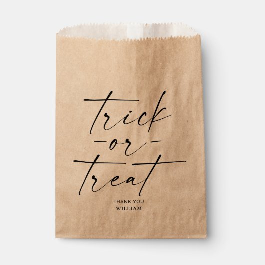 Trick or treat Halloween Favor Bag Bedankzakje (Voorkant)