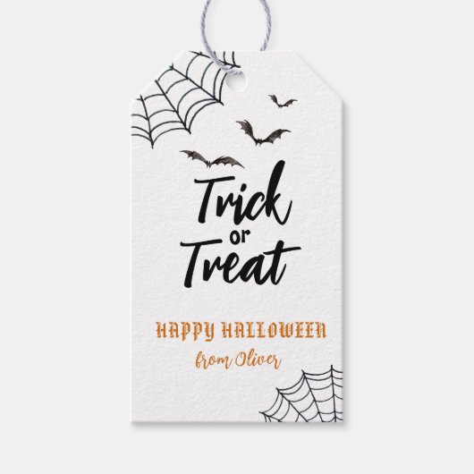 Trick or treat Halloween Favor Gift labels Cadeaulabel (Voorkant)