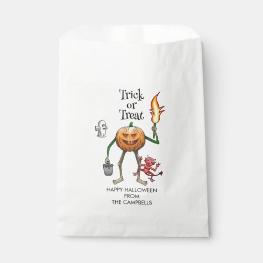 Trick or treat Halloween Favor Tassen Bedankzakje (Voorkant)
