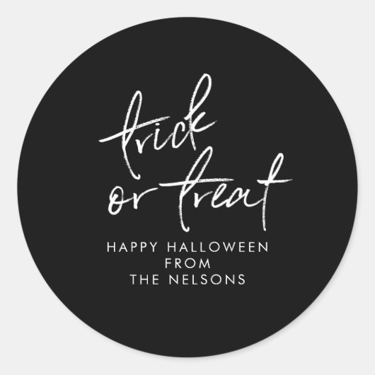 Trick or treat Halloween Favor Treat Bag Sticker (Voorkant)