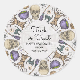Trick or treat Halloween Favor Treat Bag Sticker