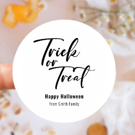 Trick or treat Halloween Favor Treat Sticker