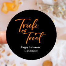 Trick or treat Halloween Favor Treat Sticker