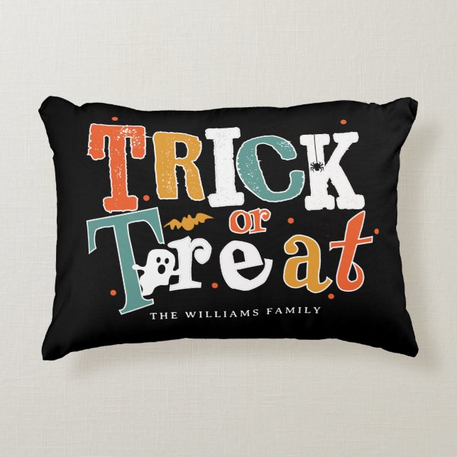 Trick Or Treat Halloween Feest Accent Kussen (Voorkant)