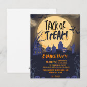 Trick or Treat Halloween Feest Invitation Feestdagenkaart (Voorkant / Achterkant)
