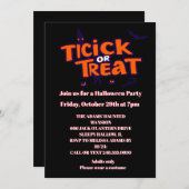 Trick or treat Halloween feest Kaart (Voorkant / Achterkant)