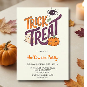 Trick or Treat Halloween-feest  Kaart