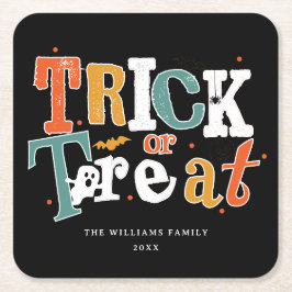 Trick Or Treat Halloween-feest Kartonnen Onderzetters
