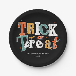 Trick Or Treat Halloween-feest Papieren Bordje