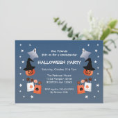 Trick or Treat Halloween-feest uitnodiging (Staand voorkant)