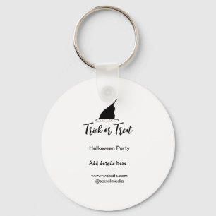 Trick or treat Halloween feest zwart pet gegevens Sleutelhanger