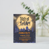 Trick or Treat Halloween Feestavond Uitnodiging (Staand voorkant)