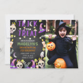 Trick or treat Halloween Foto Kaart (Voorkant)
