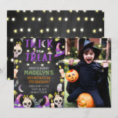 Trick or treat Halloween Foto Kaart (Voorkant / Achterkant)