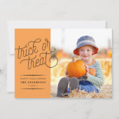Trick or treat Halloween Foto Kaart (Voorkant)