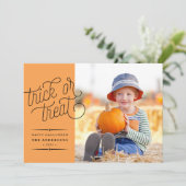 Trick or treat Halloween Foto Kaart (Staand voorkant)