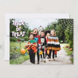 Trick Or Treat Halloween-foto vakantiewenskaart Feestdagenkaart