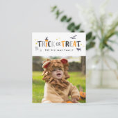 Trick or treat Halloween-fotokaart Briefkaart (Staand voorkant)