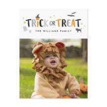 Trick or treat Halloween-fotokaart