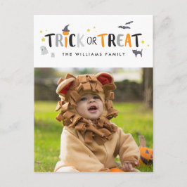 Trick or treat Halloween-fotokaart Briefkaart