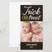 TRICK OR TREAT | HALLOWEEN FOTOKAART FEESTDAGENKAART (Voorkant / Achterkant)