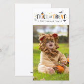Trick or treat Halloween-fotokaart Feestdagenkaart (Voorkant / Achterkant)