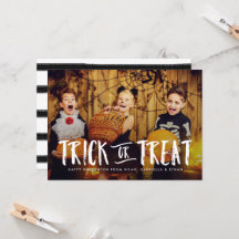 trick or treat Halloween-fotokaart