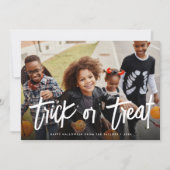 Trick or treat Halloween-fotokaart Kaart (Voorkant)