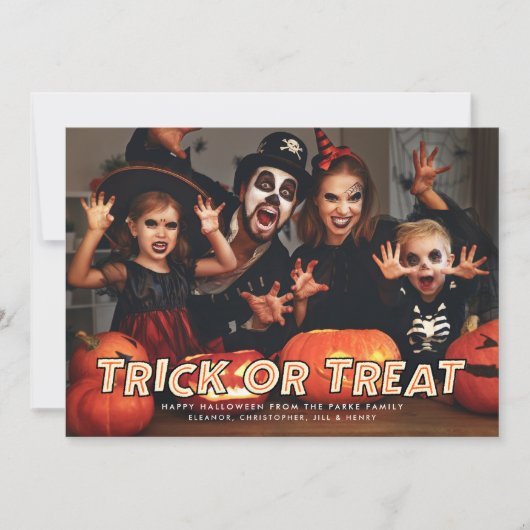 trick or treat Halloween-fotokaart Kaart (Voorkant)